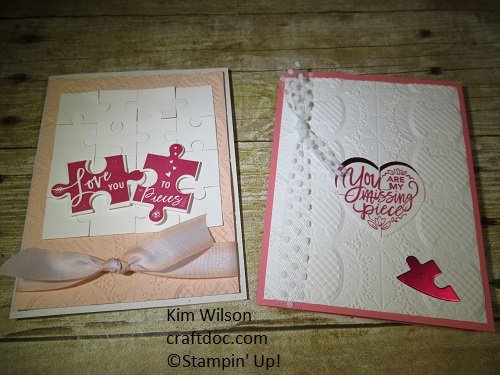 Stampin Up, Love you to Pieces, Valentine's Day cards
